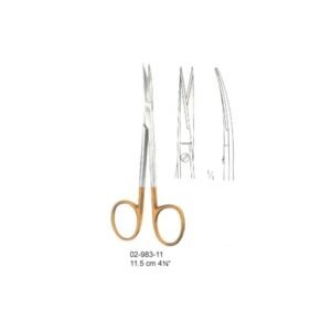 Scissors With Tungsten Carbide Inserts, Sharp Blades - 11.5 cm/ Curved Art# : MSC-02-983-11