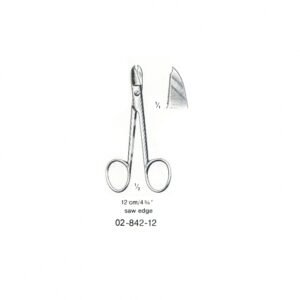 Ligature Scissors, 12 cm - Saw Edge Art# : MSC-02-842-12